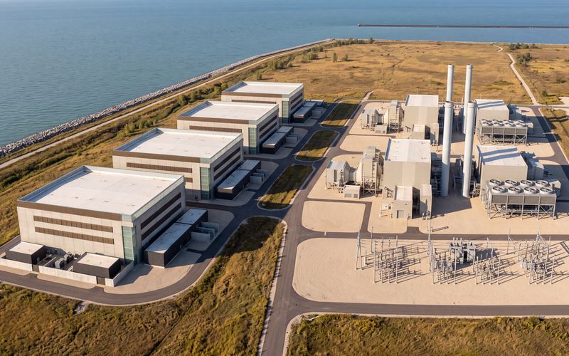 Concept aerial of four data halls and the energy block
