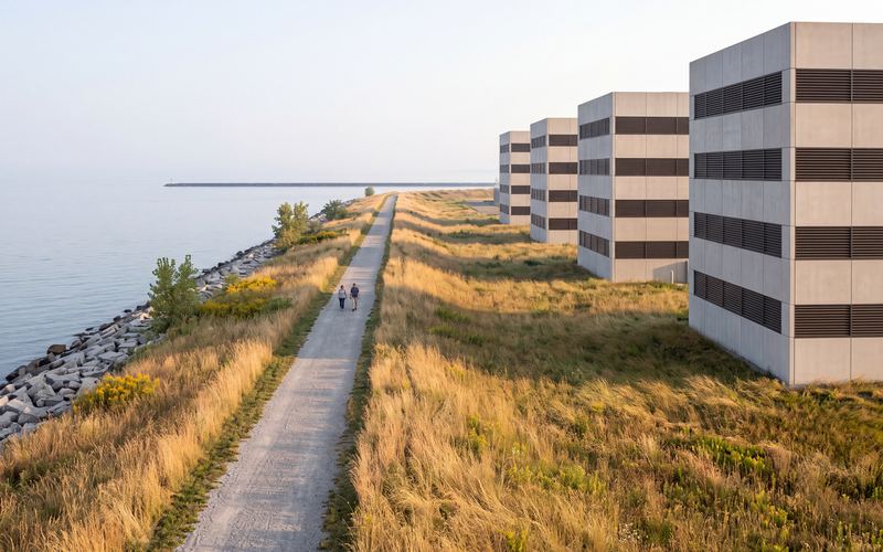 The shoreline greenway, eye level