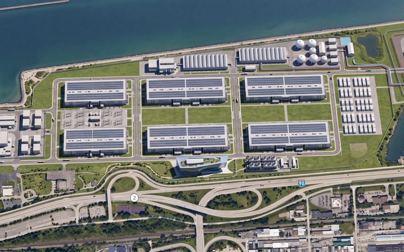 Concept aerial of the Burke lakefront